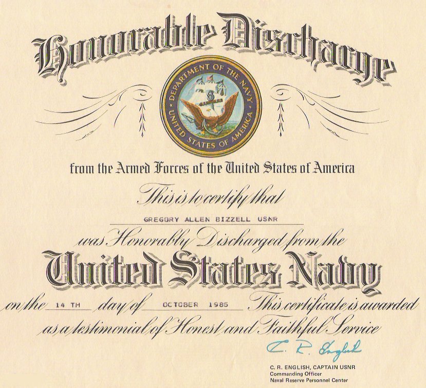 My second honorable discharge following completion of my 2yr active reserves enlistment