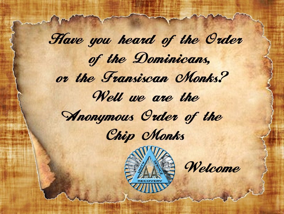 Plaque establishing the anymous order of the chip monks