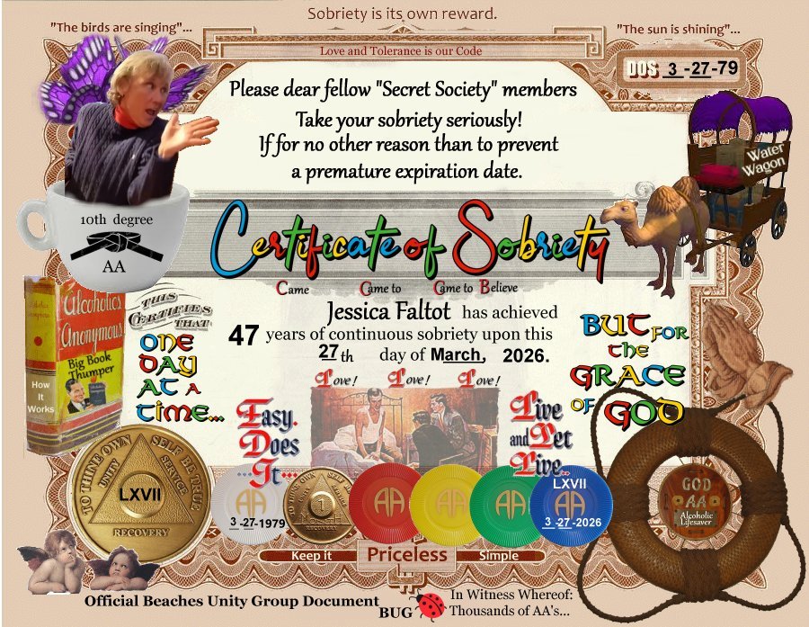 specialty sobriety certificate mainly due to its content