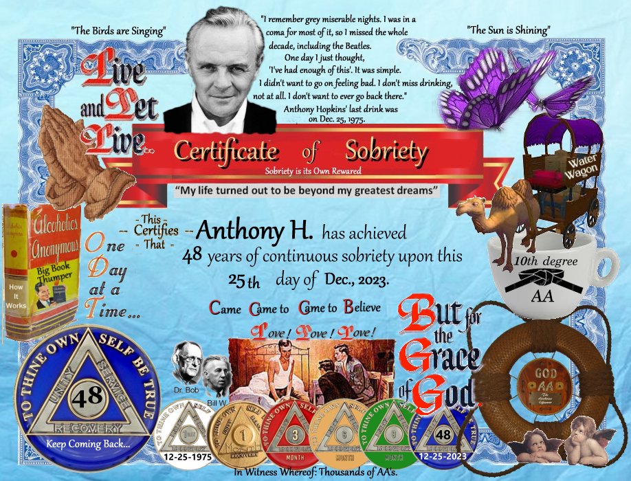 specialty sobriety certificate for celebrity