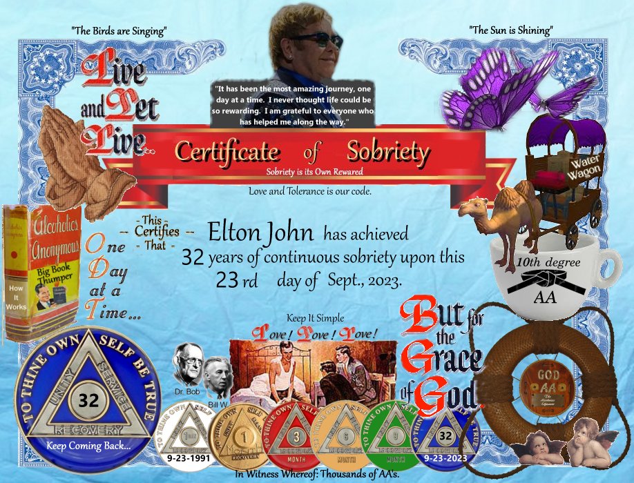 specialty celebrity sobriety certificate