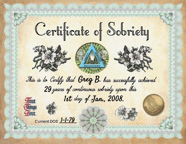 early certificate example 2008